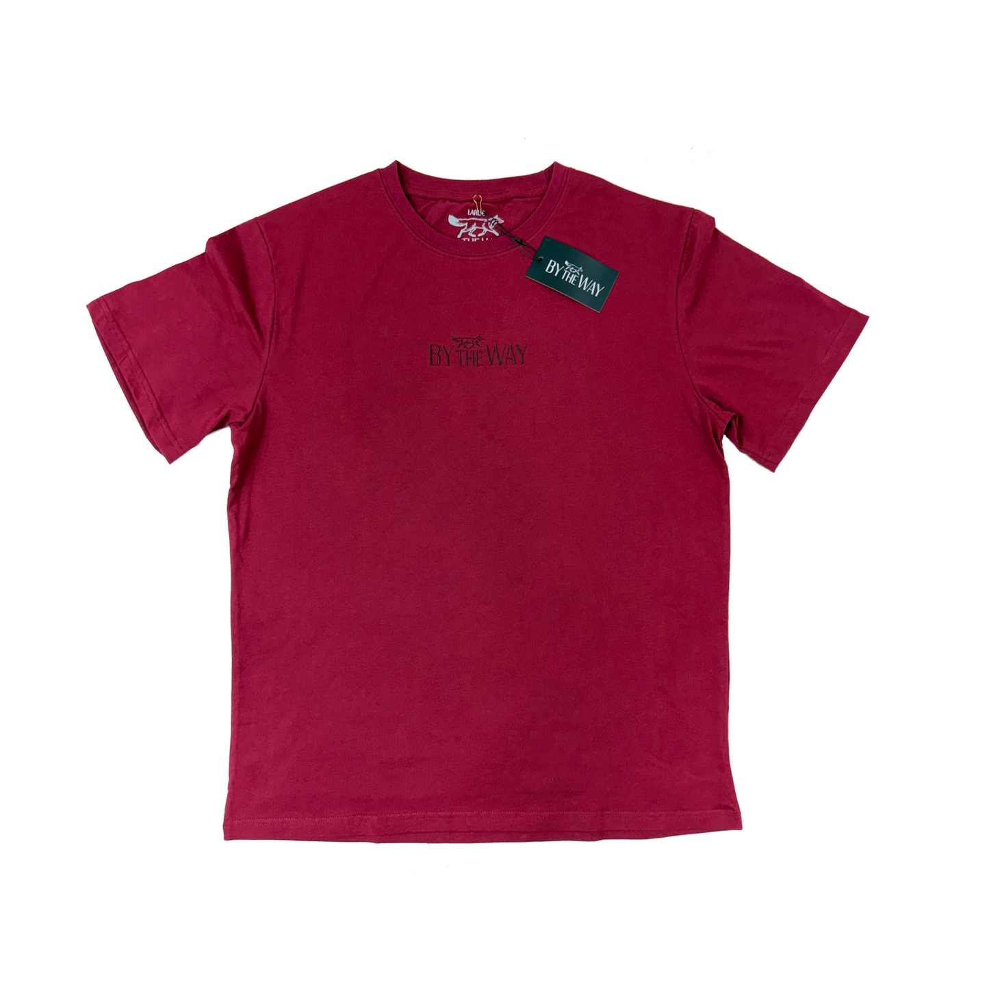 BTW Embroidered Tonal Crimson-on-Crimson T-Shirt