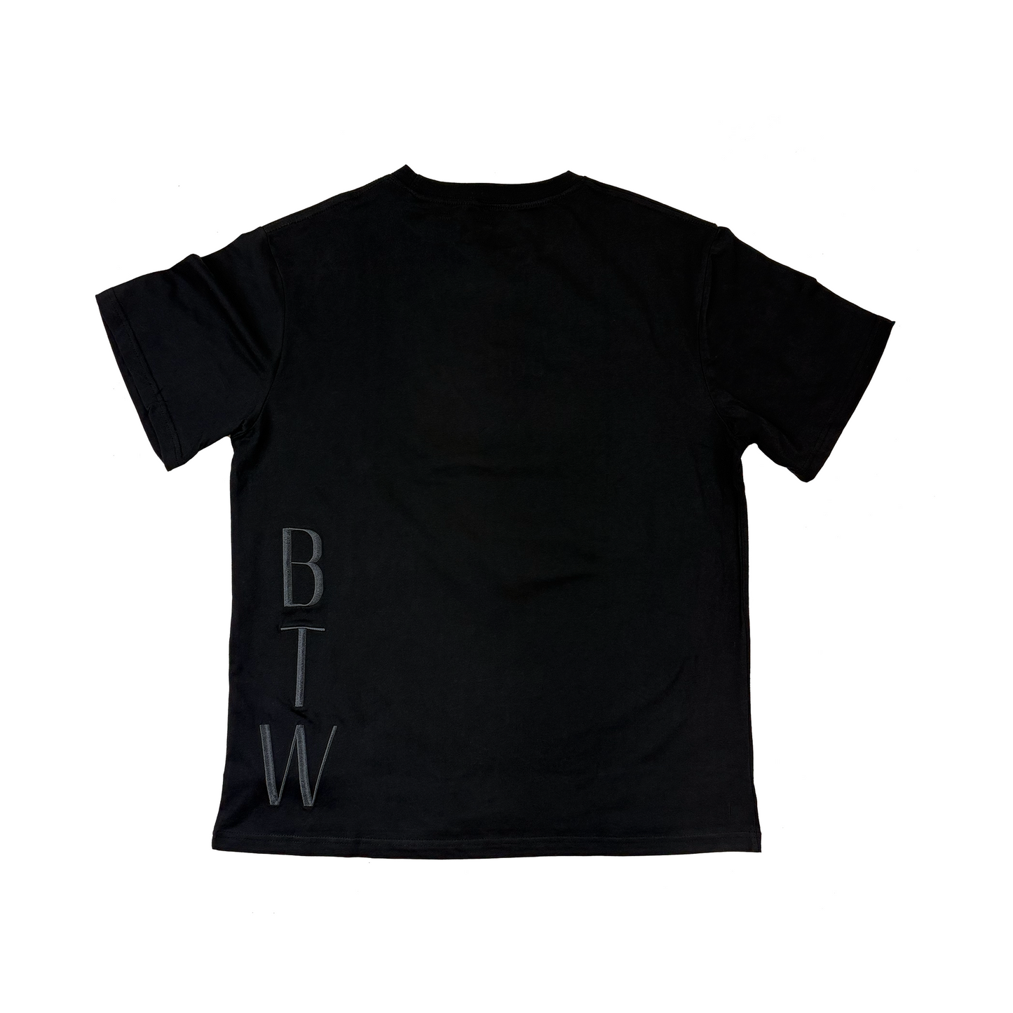 BTW Embroidered Tonal Black-on-Black T-Shirt