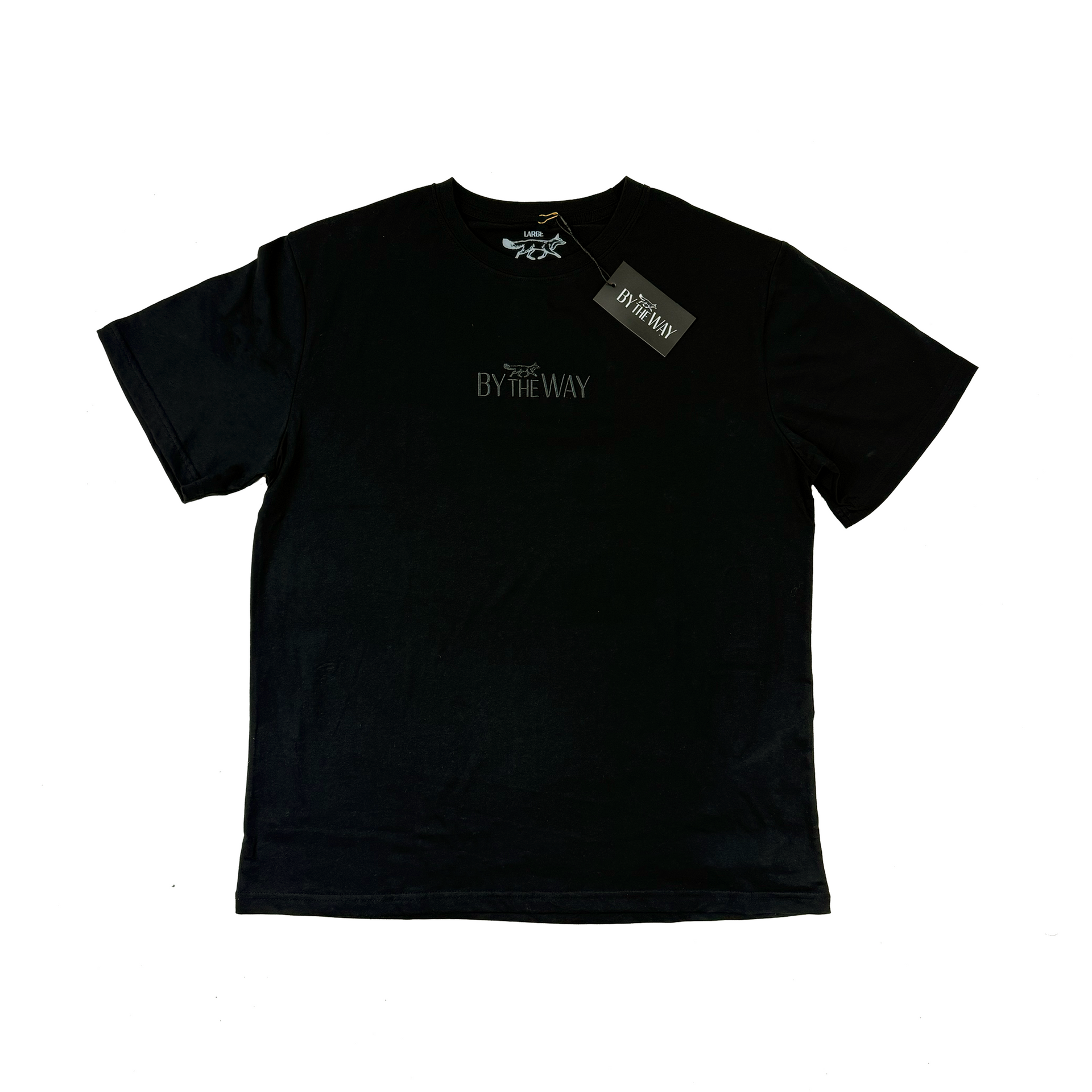 BTW Embroidered Tonal Black-on-Black T-Shirt – By The Way